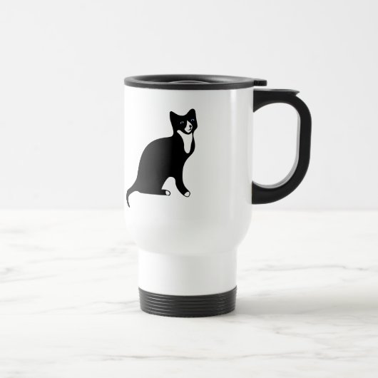 かわいい白黒かんじき猫 トラベルマグ (右)