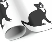 かわいい白黒かんじき猫 ラッピングペーパー (ロールコーナー)
