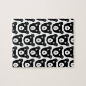 かわいい白黒くまのイラストレーションパターン ジグソーパズル (横)