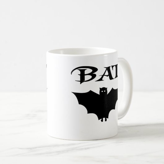 かわいい白黒こうもりハロウィーン コーヒーマグカップ (正面右)