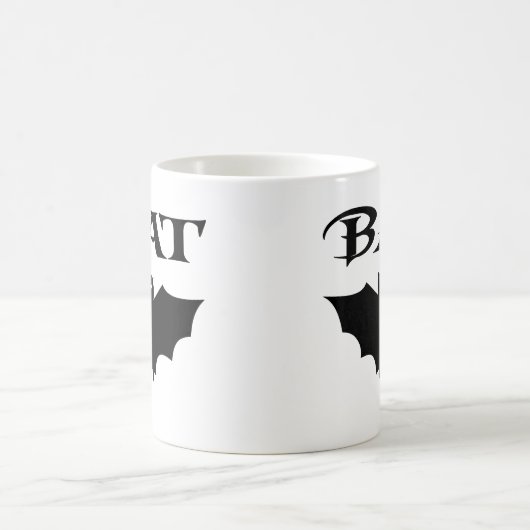 かわいい白黒こうもりハロウィーン コーヒーマグカップ (中央)