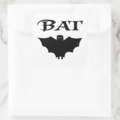 かわいい白黒こうもりハロウィーン スクエアシール (バッグ)