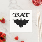 かわいい白黒こうもりハロウィーン スタンダードカクテルナプキン (インサイチュ)