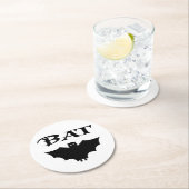 かわいい白黒こうもりハロウィーン ラウンドペーパーコースター (インサイチュ)