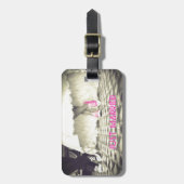 かわいい白黒たった今結婚しました ラゲッジタグ (正面縦)