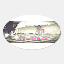 かわいい白黒たった今結婚しました