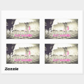 かわいい白黒たった今結婚しました 長方形シール (シート)