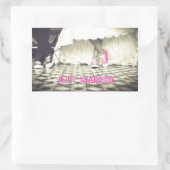 かわいい白黒たった今結婚しました 長方形シール (バッグ)