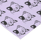 かわいい白黒のキティ猫ハロー ショートテーブルランナー (コーナー)