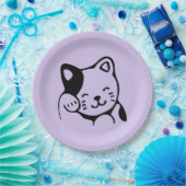 かわいい白黒のキティ猫ハロー ペーパープレート (パーティー)