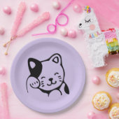 かわいい白黒のキティ猫ハロー ペーパープレート (パーティー)