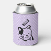 かわいい白黒のキティ猫ハロー 缶クーラー (缶裏面)