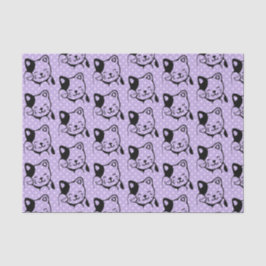 かわいい白黒のキティ猫ハロー 薄葉紙