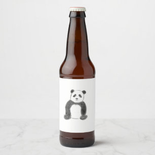 かわいい白黒のパンダのスケッチ ビールラベル