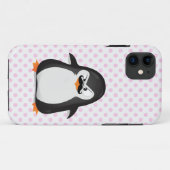 かわいい白黒のペンギンおよびおもしろいな髭 Case-Mate iPhoneケース (裏面(横))