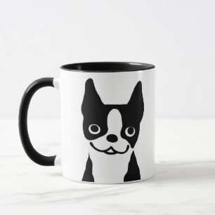 かわいい白黒のボストン・テリア・アニメの犬 マグカップ