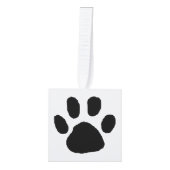 かわいい白黒のポープリント キューブオーナメント (正面)