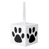 かわいい白黒のポープリント キューブオーナメント (裏面アングル)