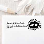 かわいい白黒のラブバード結婚ズ ラベル (インサイチュ)