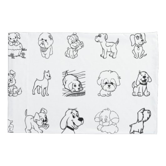 かわいい白黒の動物 枕カバー (裏面)