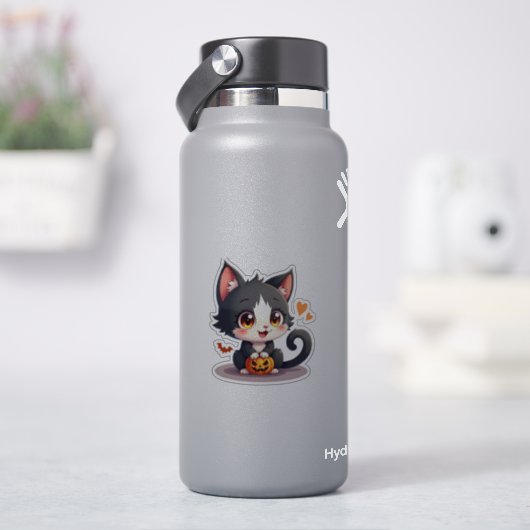 かわいい白黒の子猫 – ステッ不気味ク シール (HydroFlask)