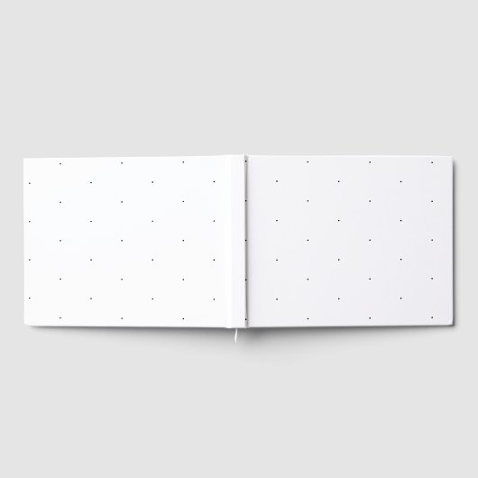 かわいい白黒の小さな水玉模様のパタエレガントーン ゲストブック (全面)