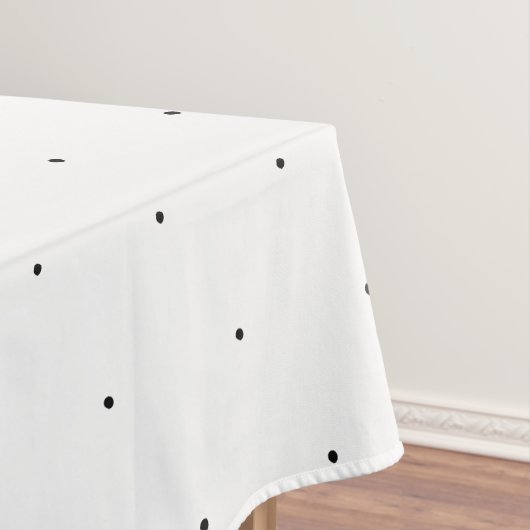 かわいい白黒の小さな水玉模様のパタエレガントーン テーブルクロス (インサイチュ)