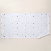 かわいい白黒の小さな水玉模様のパタエレガントーン ビーチタオル (正面)