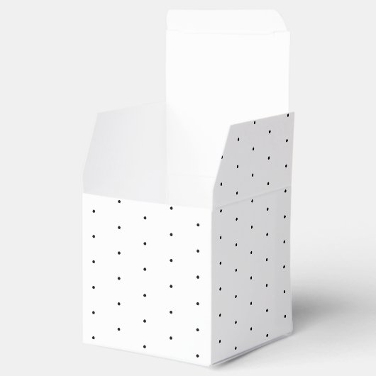 かわいい白黒の小さな水玉模様のパタエレガントーン フェイバーボックス (オープン)