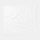 かわいい白黒の小さな水玉模様のパタエレガントーン フリースブランケット (正面(横))