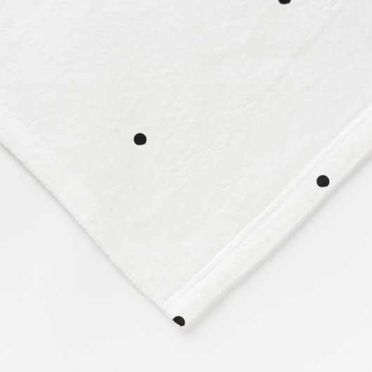 かわいい白黒の小さな水玉模様のパタエレガントーン フリースブランケット (角)