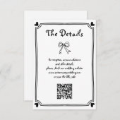 かわいい白黒の手書き文字結婚書 エンクロージャーカード (正面/裏面)