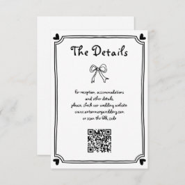 かわいい白黒の手書き文字結婚書 エンクロージャーカード