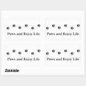 かわいい白黒の手足と生楽しむ活 長方形シール (シート)