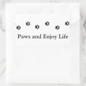 かわいい白黒の手足と生楽しむ活 長方形シール (バッグ)