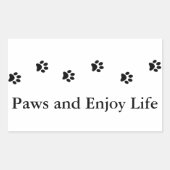 かわいい白黒の手足と生楽しむ活 長方形シール (正面)