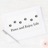 かわいい白黒の手足と生楽しむ活 長方形シール (封筒)