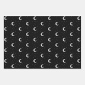 かわいい白黒の月と星 ラッピングペーパーシート (正面2)