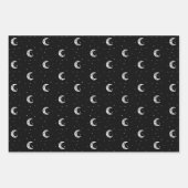 かわいい白黒の月と星 ラッピングペーパーシート (正面)