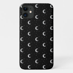 かわいい白黒の月と星 iPhone 11 ケース