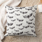 かわいい白黒の水色のこうもりハロウィーン クッション (ブランケット)