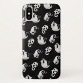 かわいい白黒の水色の幽霊たちハロウィーン Case-Mate iPhoneケース (裏面)