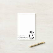 かわいい白黒の猫の名前 ポストイット (デスク上)