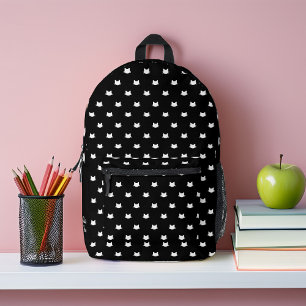 かわいい白黒の猫の柄パーソナライズされた プリントバックパック