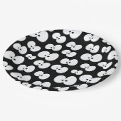 かわいい白黒の目不気味ハロウィン ペーパープレート (アングル)