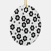 かわいい白黒の花オーナメント セラミックオーナメント (右)