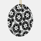 かわいい白黒の花オーナメント セラミックオーナメント (右)