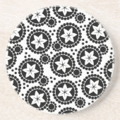 かわいい白黒の花コースター コースター (正面)