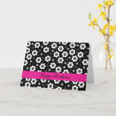 かわいい白黒の花誕生日カード カード (黄色い花)