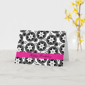 かわいい白黒の花誕生日カード カード (黄色い花)